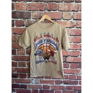 Mitchell & Ness 1998 NBA Finals Utah Jazz vs Chicago Bulls Tan T-Shirt Mens M